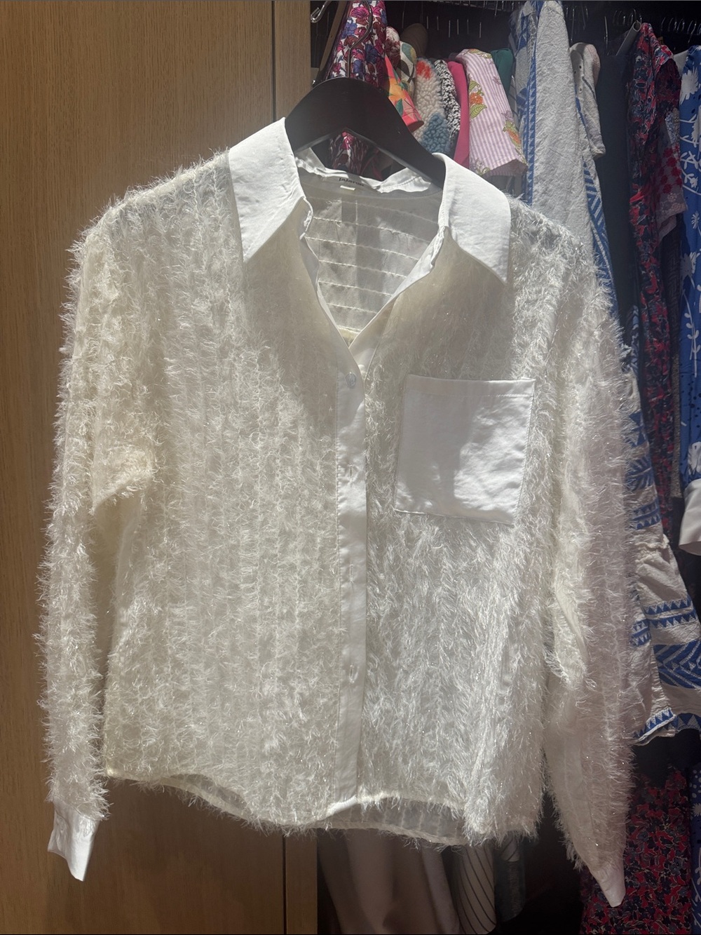 Textured Sparkle White Blouse